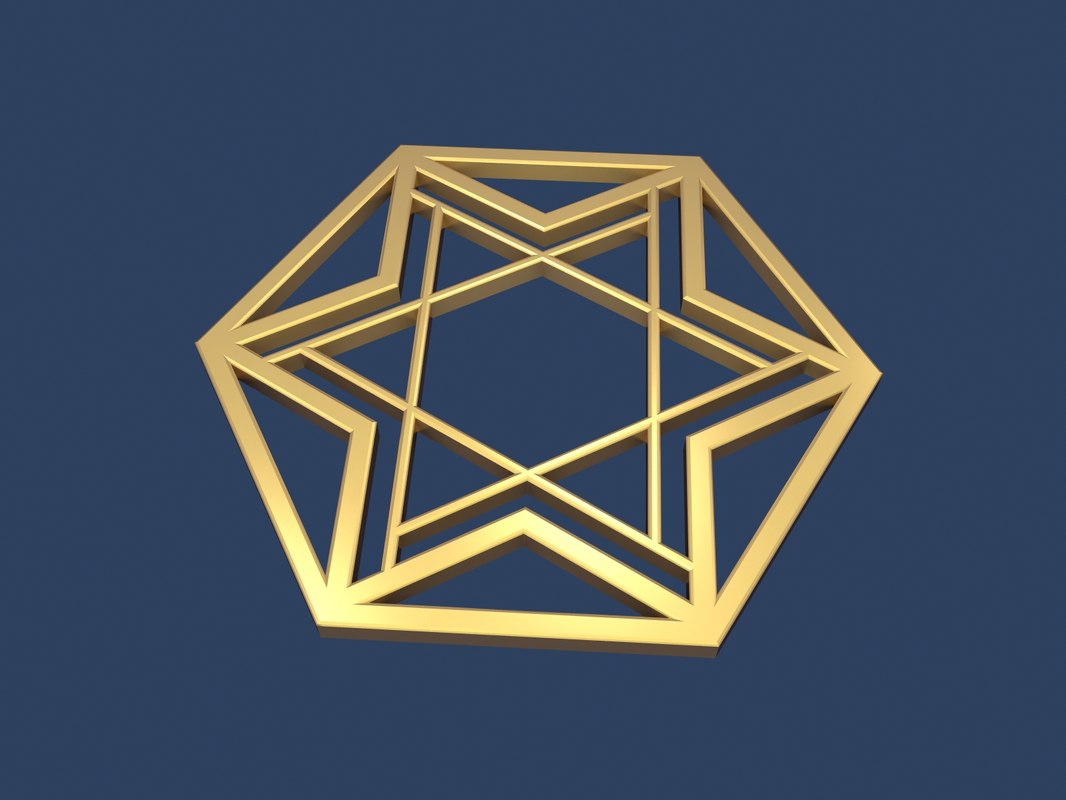 3D star david hexagon - TurboSquid 1430185