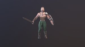 3D character viking model
