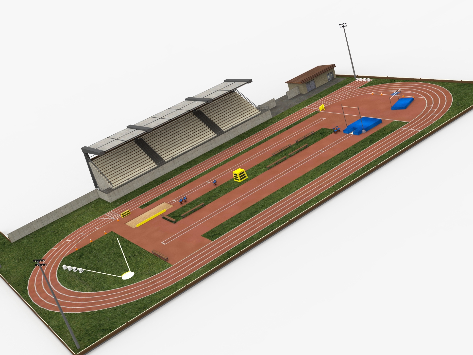 Athletics track stadium 3D model TurboSquid 1430310