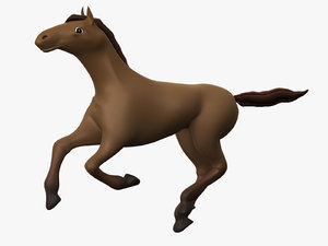 cartoon horse rigged character 3D model