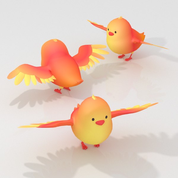 cartoon small bird chick 3d model