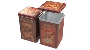 vintage sugar flour 3D model