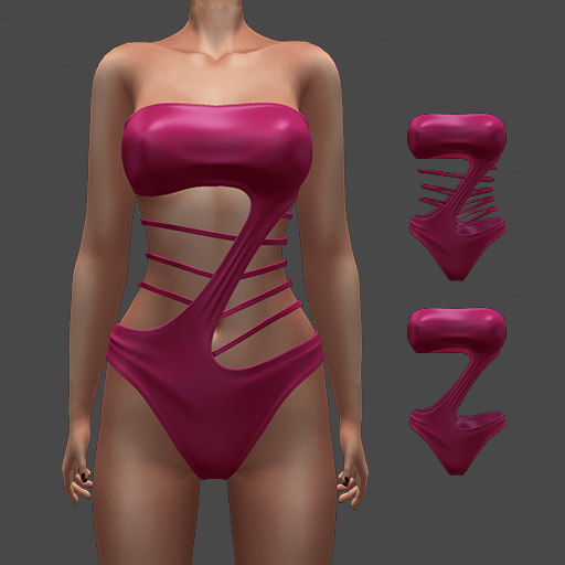 Coral Swimsuit 3d Model Turbosquid