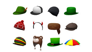3D hats beanie headband cap model