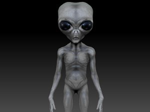 grey alien remastered area-51 3D model