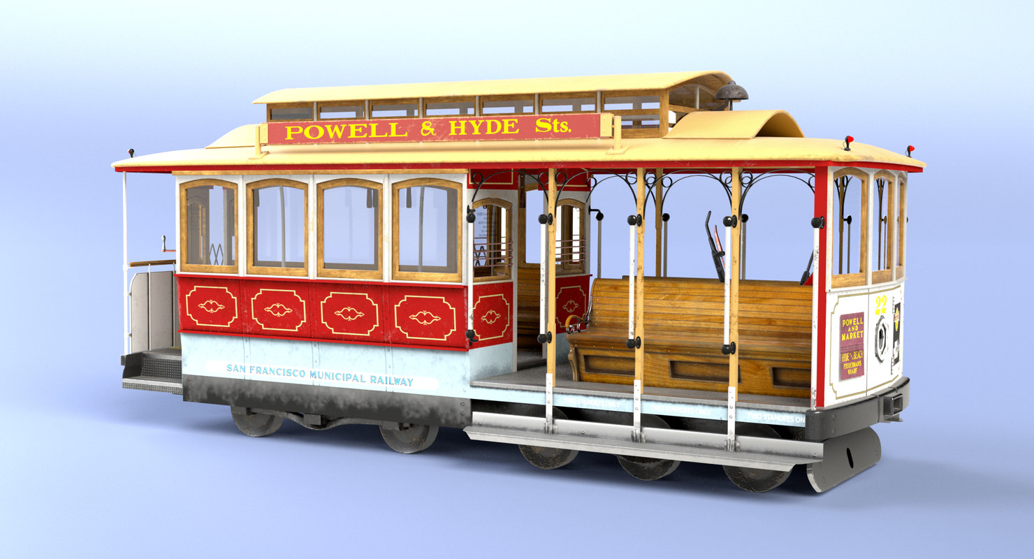 San francisco cable car model - TurboSquid 1430738