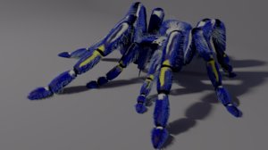 3D freaky blue spider tarantula
