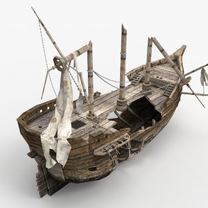 3D wrecked ship