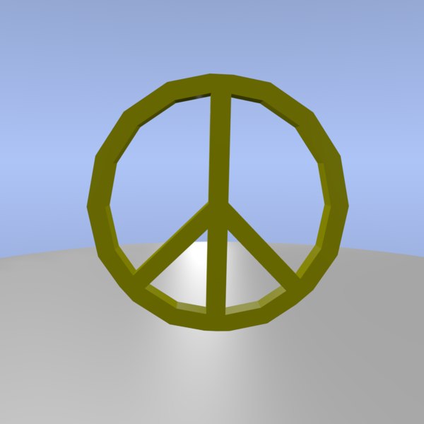 3D peace symbol model - TurboSquid 1431056