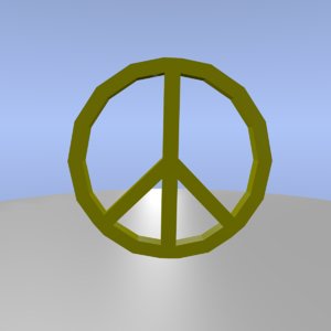3D peace symbol model