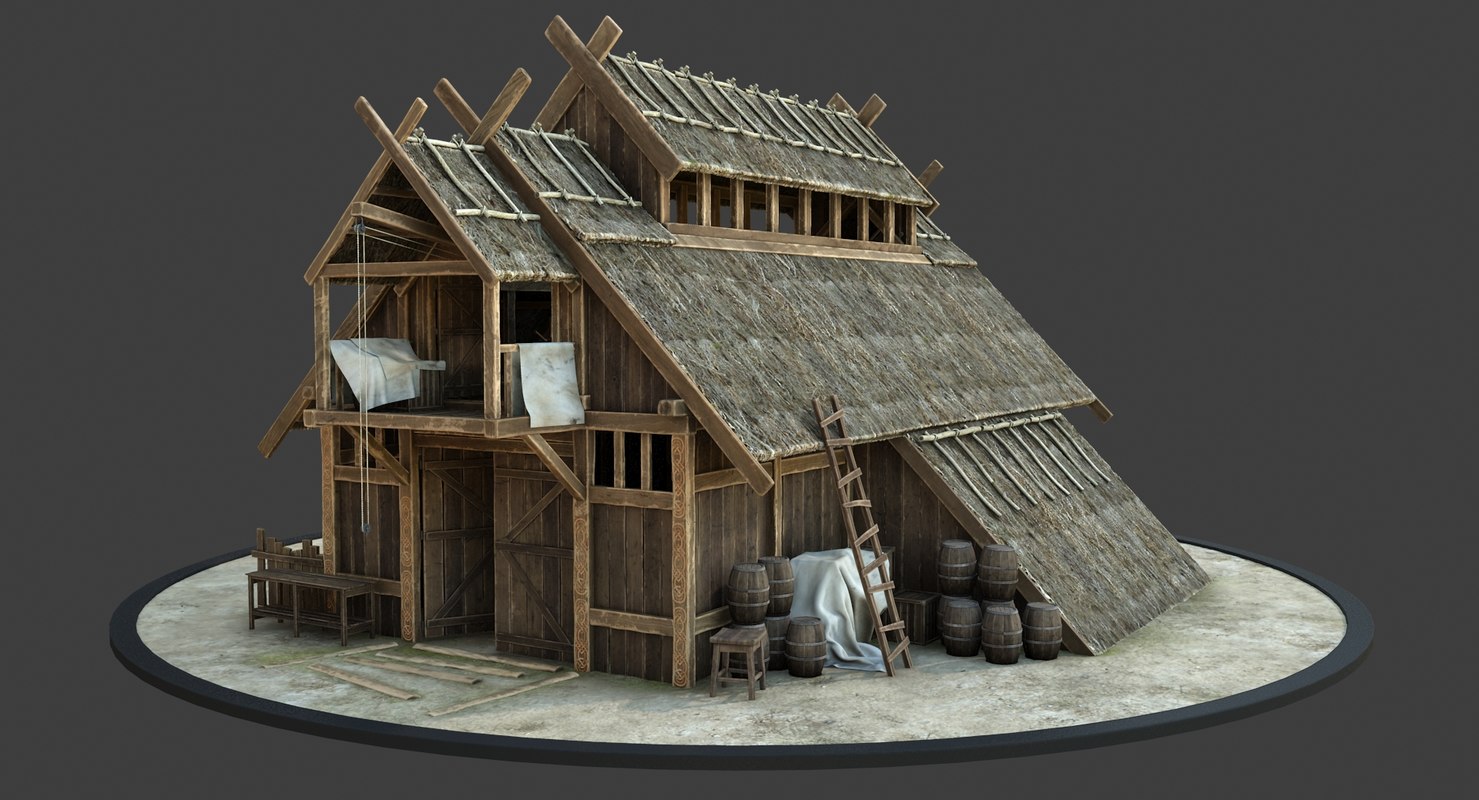 3D Medieval Viking House Model TurboSquid 1431125