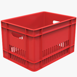 3D red crate model