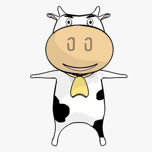 cartoon cow toon 3D model