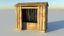 3D model old wooden outhouse