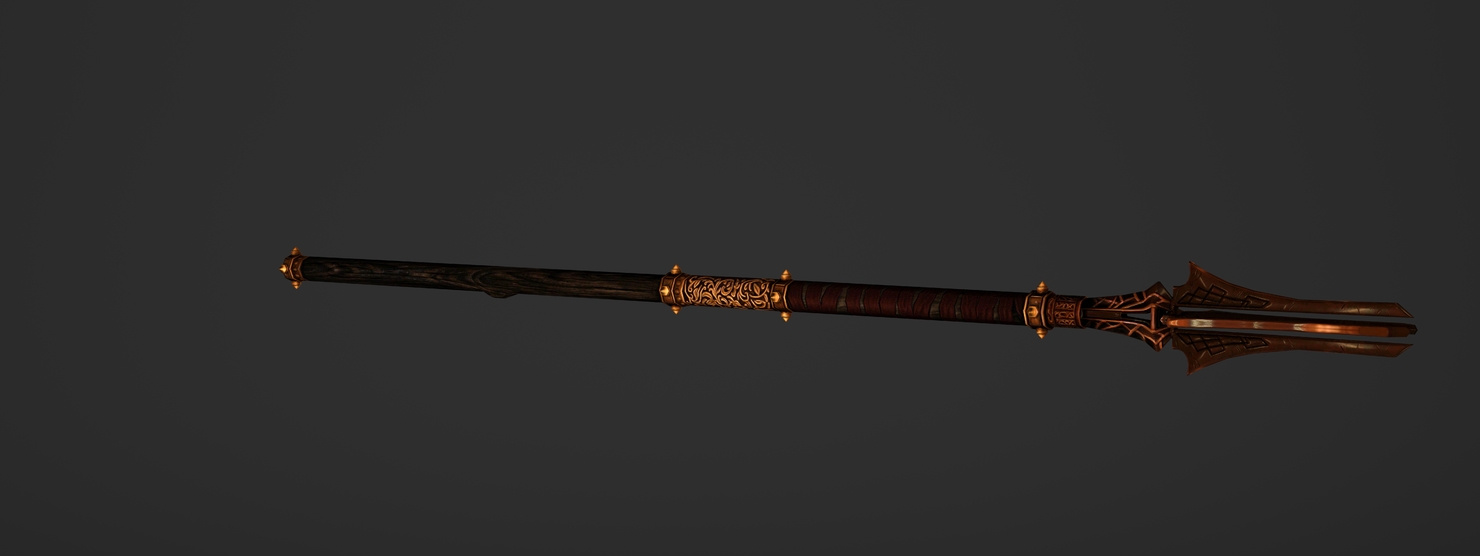 Golden staff 3D model TurboSquid 1431506