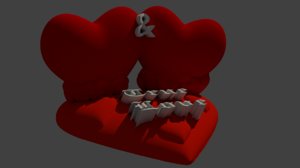 hearts valentines 3D