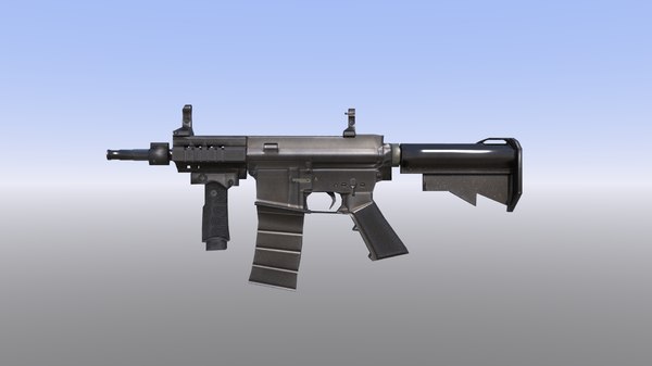 3d m4 assault rifle low-poly