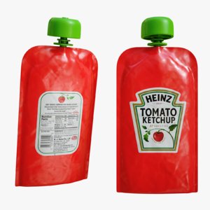 ketchup sachets 3D