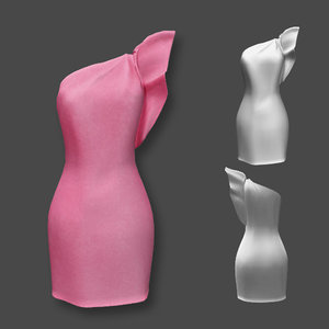 ruffle sleeve dress 3D model