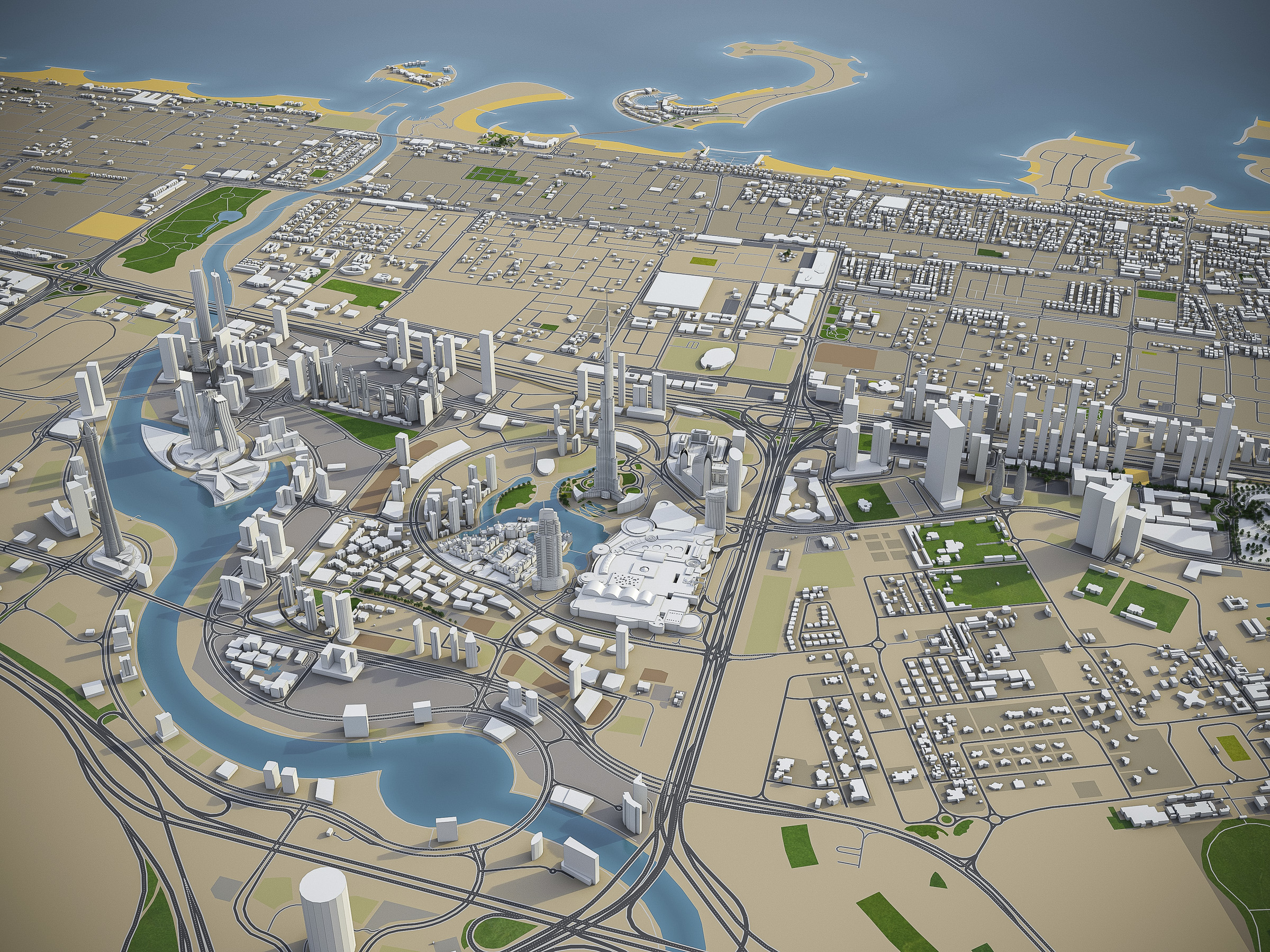 3d model dubai, uae - city and emirate