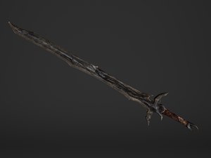 long old elvish sword 3D model