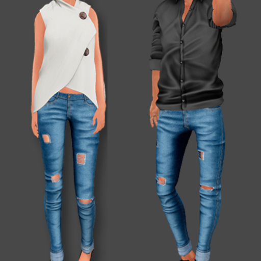 Modelo 3d Jeans Rasgados Hombre Y Mujer Turbosquid 1211125