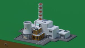 3D low-poly nuclear station