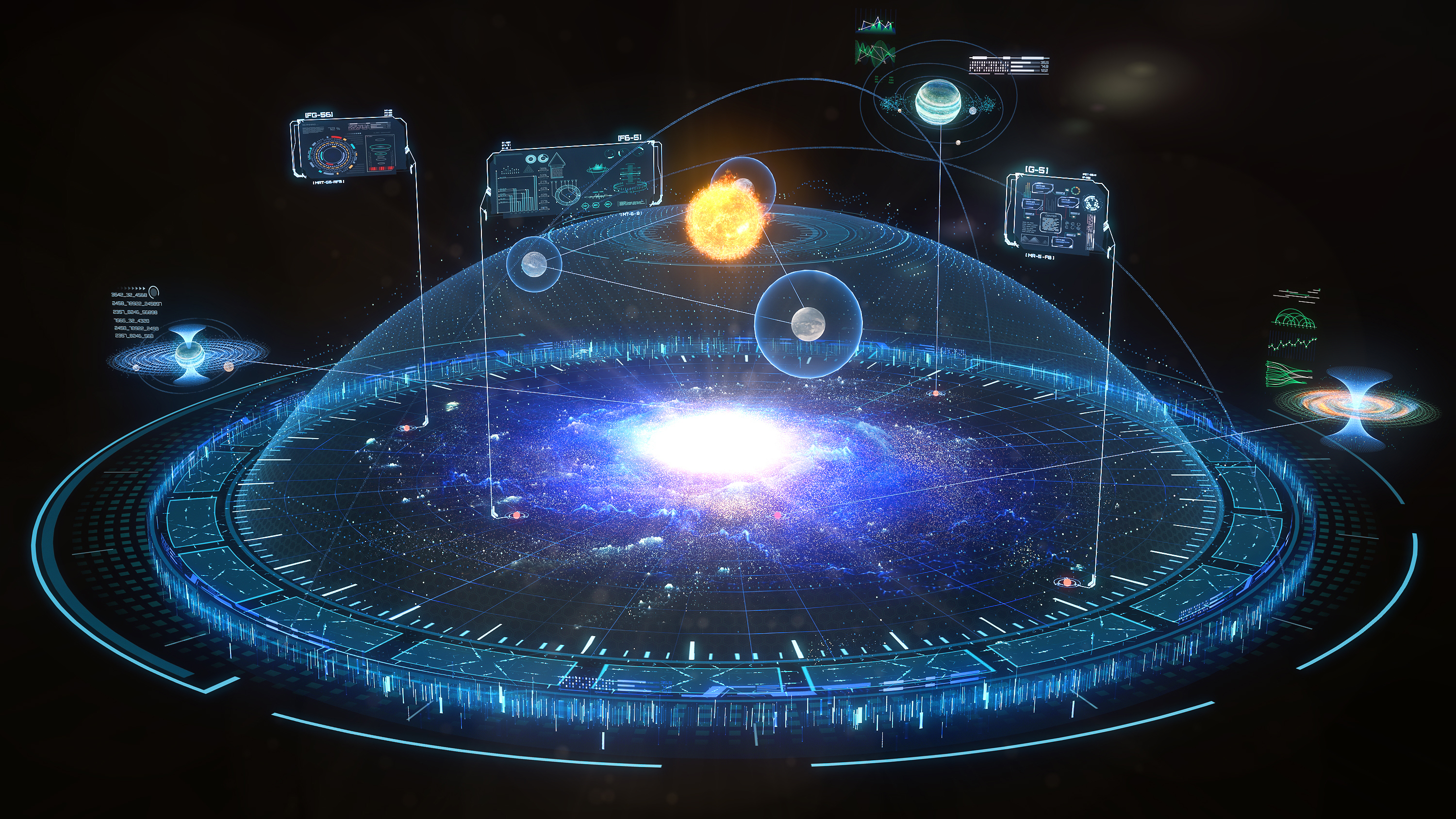 银河全息图界面3d模型