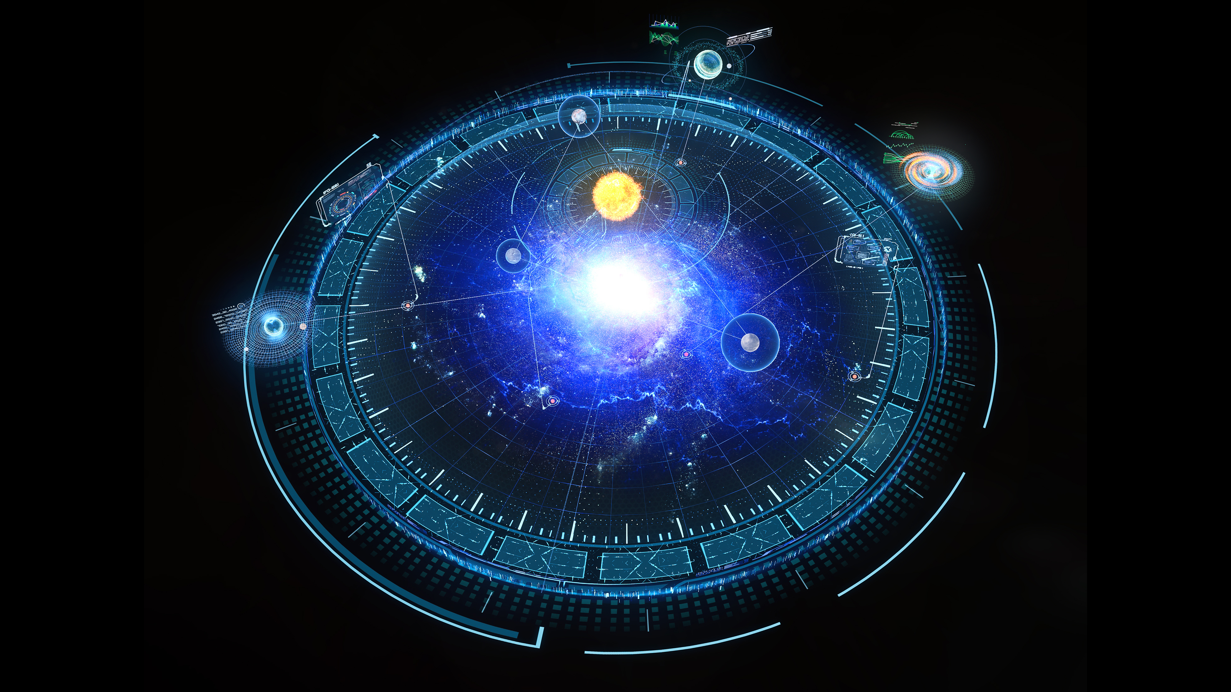 银河全息图界面3d模型