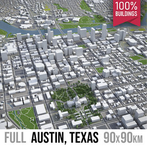 3D austin city area model