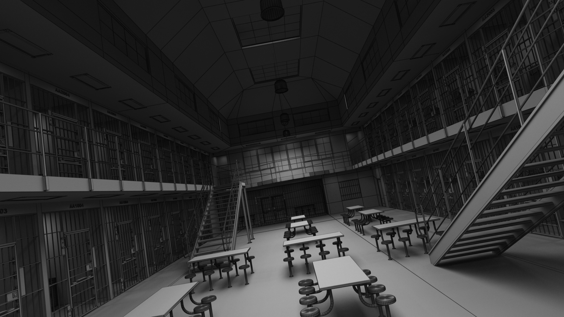 3D prison architecture jail - TurboSquid 1432307