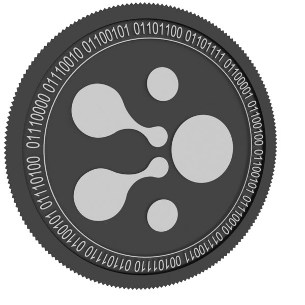 aelf black coin 3D model