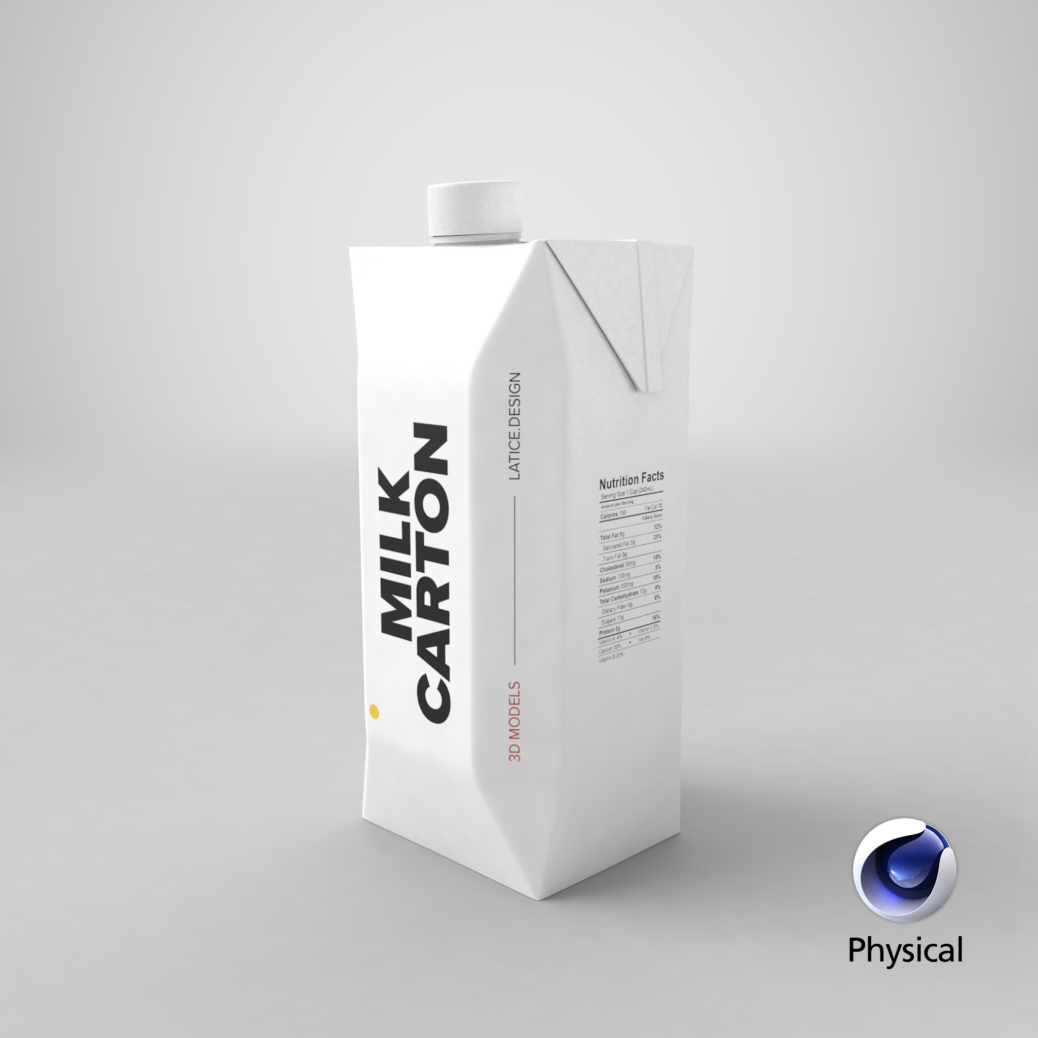 3d milk carton model