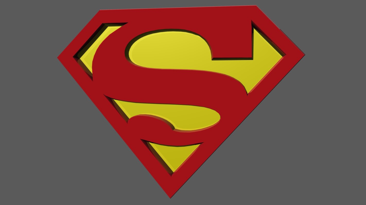 Superman logo 3D model TurboSquid 1432920