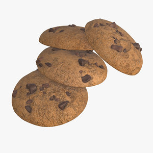 chocolate pieces cookie 3D model