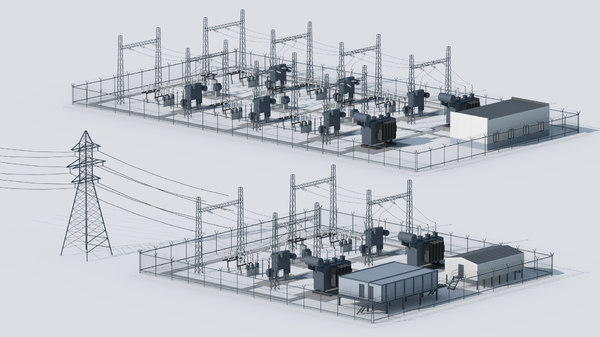 Electrical substation 3D - TurboSquid 1433052