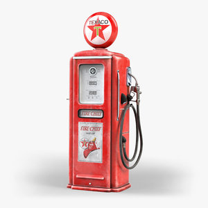texaco gas pump 3D model