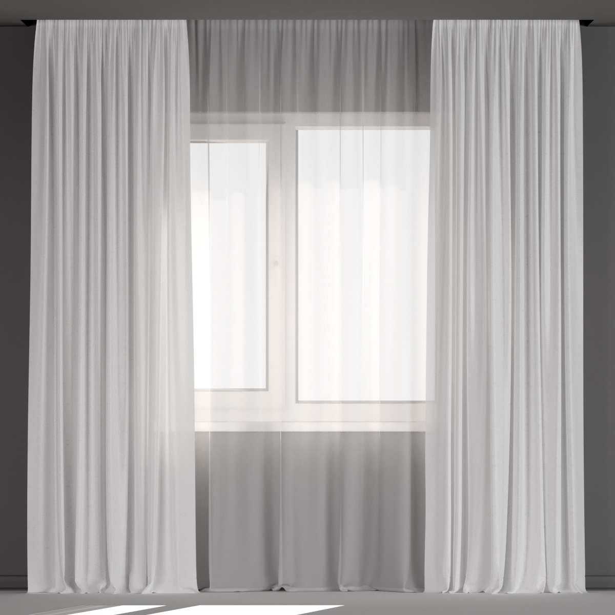 Curtains Tulle White 3d Turbosquid 1433420