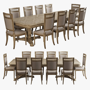 realistic dining set 3D