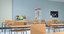 interior scene school classroom 3D model