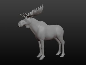 3D moose base mesh model