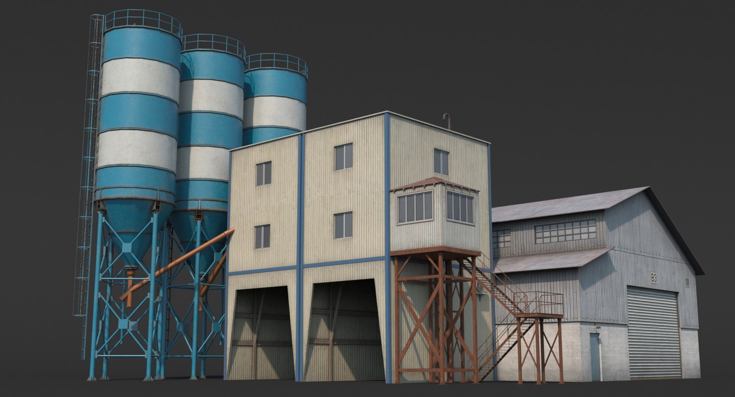 Cement plant factory 3D model - TurboSquid 1433916