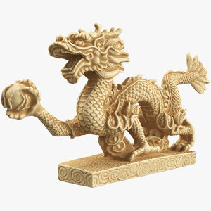 statuette indian bone dragon 3D model