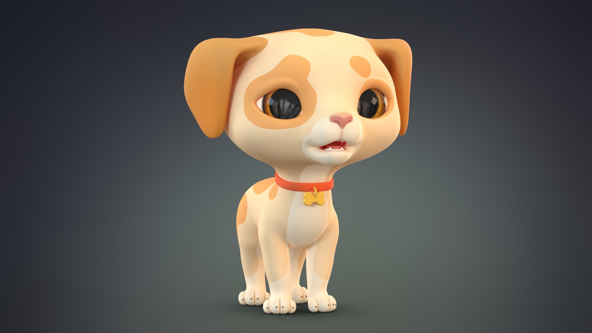 Cute cartoon dog puppy 3D - TurboSquid 1434165