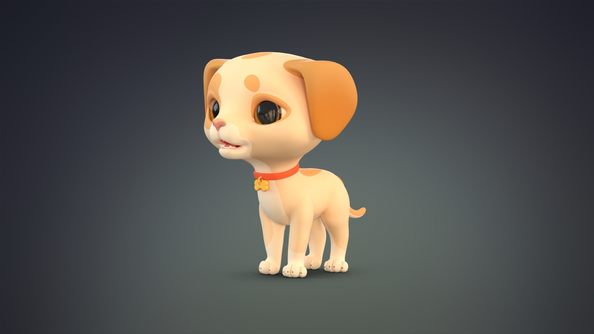 Cute cartoon dog puppy 3D - TurboSquid 1434165