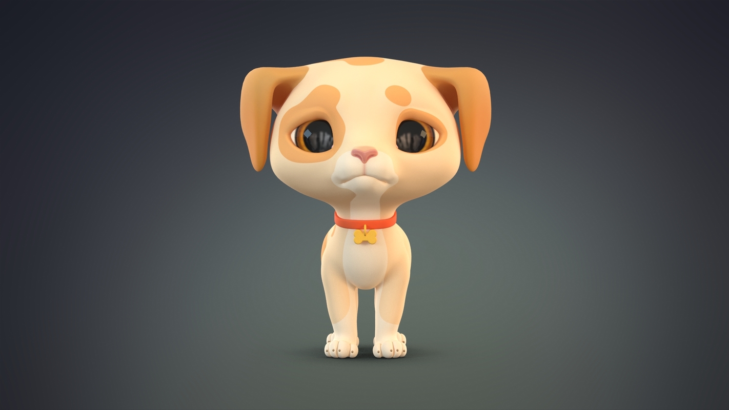 Cute cartoon dog puppy 3D - TurboSquid 1434165