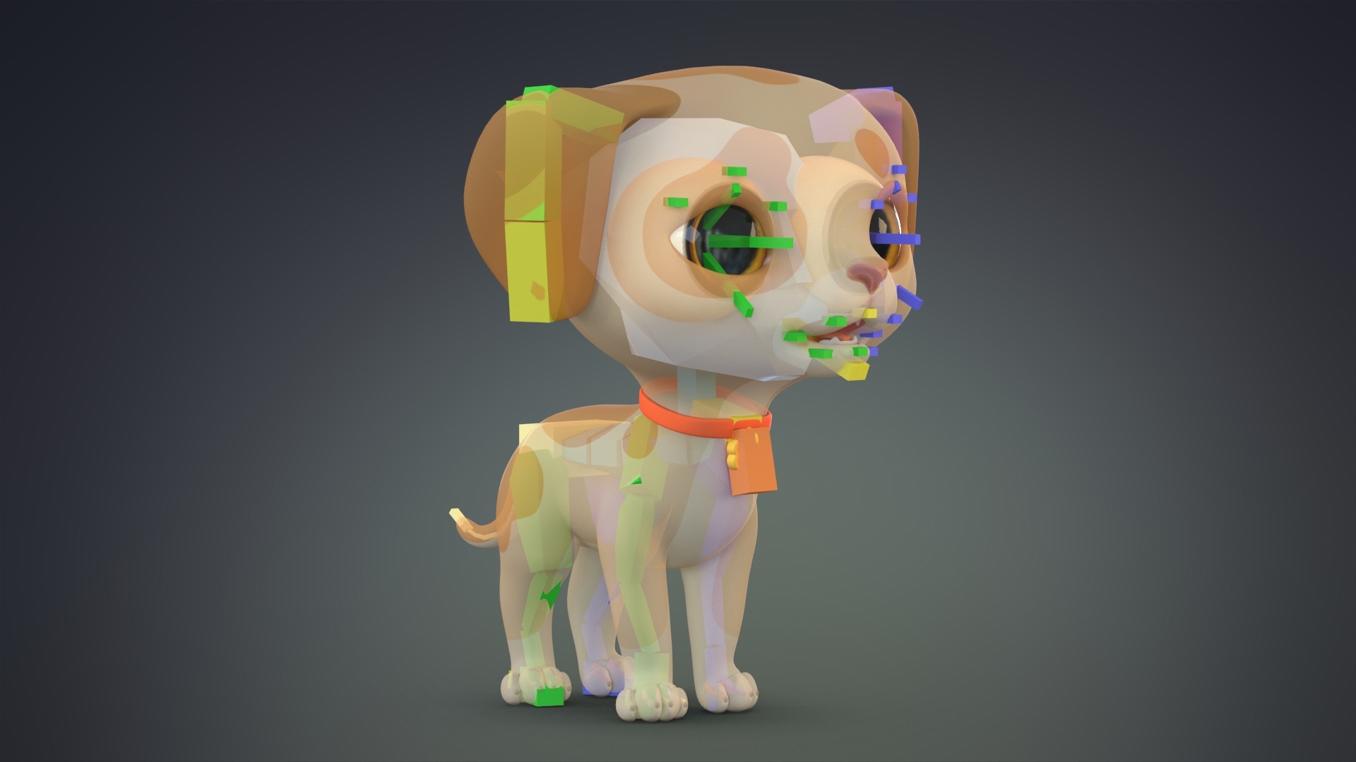 Cute cartoon dog puppy 3D - TurboSquid 1434165