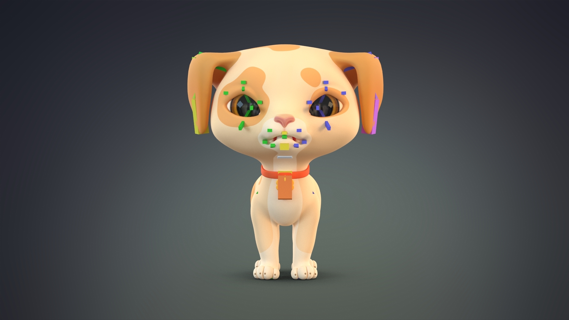 卡通狗小狗23d模型