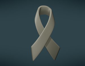3D model cancer ribbon