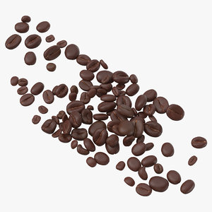 3D pile coffee beans 03 model